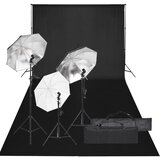 vidaXL komplet za foto studio z lučmi in ozadjem | Shoptok.si