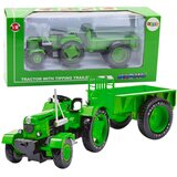  Metal Farm Tractor With Trailer Green 1:18 | Shoptok.si