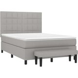  Krevet s oprugama i madracem svjetlosivi 140x190 cm od tkanine | shoptok.hr