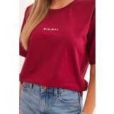 Polski Women's cotton blouse with Minimal print burgundy | shoptok.hr