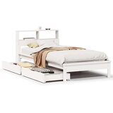 vidaXL Knjižna postelja brez vzmetnice bela 90x190 cm trdna borovina | Shoptok.si