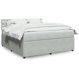 vidaXL Box spring postelja z vzmetnico svetlo siva 180x200 cm žamet | Shoptok.si