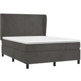  Box spring postelja z vzmetnico temno siva 140x200 cm žamet, (20846769) | Shoptok.si