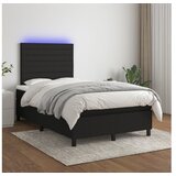  Box spring s madracem LED crni 120 x 200 cm od tkanine | shoptok.hr