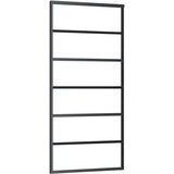  Drsna vrata z opremo črna 90x205 cm ESG steklo | Shoptok.si