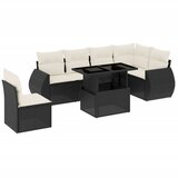Maison Chic Seti vrtnega pohištva - Vrtna garnitura - Vrtni pohištvo set 7-delna z blazinami črn poli ratan, (21801448) | Shoptok.si