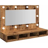  Ormar s ogledalom i LED-om Staro drvo 90x31,5x62 cm | shoptok.hr