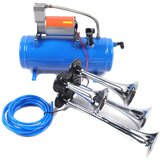TOOL1SHOoo 12V DC Kompresor za zrak, 150 PSI, 6L rezervoar s 4-cevnimi rogovoma, Modrá, EU, (5000159362) | Shoptok.si