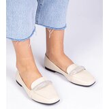 Gemre Beige women's loafers with rhinestones Kaletta | shoptok.hr