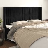 vidaXL Uzglavlje s ušima crni 163x16x118/128 cm baršunasti Cijene