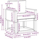  Srednji zunanji kavč Masiven les akacije Naravna, (5000271012) | Shoptok.si