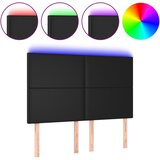 Maison Chic led posteljno vzglavje - vzglavna omarica - nočna omarica črno 144x5x118/128 cm umetno usnje, (21710210) | Shoptok.si