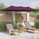  Vrtni suncobran Bordo crvena 380 x 196 x 235 cm | shoptok.hr