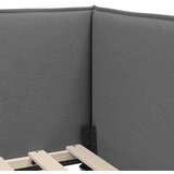 vidaXL Kotna postelja z vzglavjem Temno siva 90 x 200 cm blago | Shoptok.si