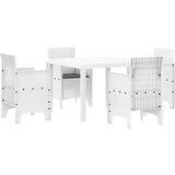  5-dijelni set za vrtno blagovanje s jastučićima bijeli poli ratan | shoptok.hr