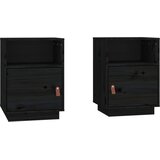  Noćni ormarići 2 kom crni 40 x 34 x 55 cm od masivne borovine | Eponuda.com