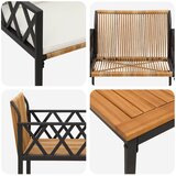  Set vanjskog namještaja 3 pcs Smeđa i krem bijela poliratan | shoptok.hr