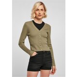 UC Curvy Women's khaki cardigan with short rib knit cene