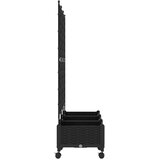  Vrtni saksija s rešetkom i kotačima 3 kom. Crna PP - Crna 120 x 40 x 125 5 cm s kotačima | shoptok.hr