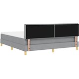  LED Box Spring Krevet Svijetlo siva 180 x 200 cm tkanina | shoptok.hr