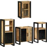 vidaXL Komplet pohištva za kopalnico 4 pcs Rjava Masiven les manga | Shoptok.si