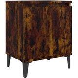  Noćni ormarić s metalnim nogama dimljeni hrast 40 x 30 x 50 cm | Eponuda.com