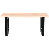  Zidna polica za umivaonik od čelika i masivne hrastovine Smeđa 60 x 60 x 2 cm | Shoptok.si