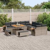  13 delni vrtni sofa set z blazinami Siva Poli ratan Akacija | Shoptok.si