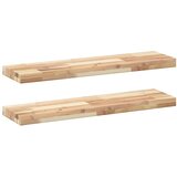 vidaXL Plutajuće police 2 kom 100x20x4 cm Neobrađeno puno drvo akacije - Prirodna 100 x 20 x 4 cm 2 1 Cijene