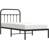 Metalni okvir za krevet s uzglavljem crni 90x190 cm | shoptok.hr