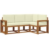  Set vanjskih sofa 4 kom. Prirodna i krem Smeđa 191,5 x 132,5 x 73 cm | shoptok.hr