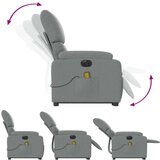 vidaXL Električni masažni naslonjač na podizanje tkanina svjetlosivi | shoptok.hr