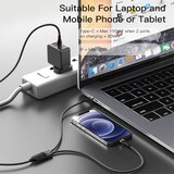 Yesido podatkovni kabel (CA87) - Type-C na Type-C in Lightning 100 W 480 Mbps 140 cm - črn | Shoptok.si