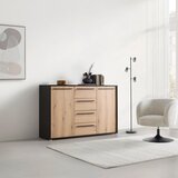 Mömax Široka Komoda Adriano, Barva Hrasta, Črna | Shoptok.si