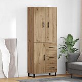 vidaXL Visok predalnik 2 pcs Umetni hrast Inženirski les in steklo | Shoptok.si