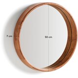 Kave Home Stensko ogledalo z lesenim okvirjem ø 49,5 cm Berale – | Shoptok.si