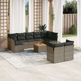 vidaXL 10-dijelni set vrtnih sofa od poliratana s jastucima sivi | shoptok.hr