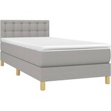  Krevet s oprugama i madracem svjetlosivi 100x200 cm od tkanine | shoptok.hr