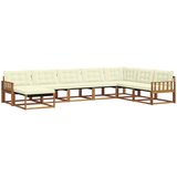  Set vanjskih sofa 8 kom. Prirodna i krem Čvrsto drvo akacije | shoptok.hr
