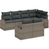 vidaXL Vrtna sedežna garnitura z blazino 7 pcs Siva poli ratan, (5000143343) | Shoptok.si