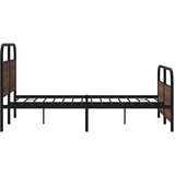  Metalni okvir kreveta bez madraca smeđa boja hrasta 137x190 cm Slike