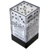 kockice - opaque - white & black - dice block (12) 16mm