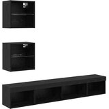 TV zidne jedinice s LED-om 5 pcs Crni hrast Konstruirano drvo | Eponuda.ba