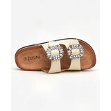 Resti Beige women's slippers with clasps Oterina - Footwear | shoptok.hr
