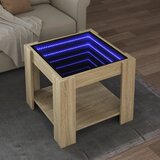 vidaXL Stolić za kavu LED boja hrasta 53x53x45 cm konstruirano drvo Cijene