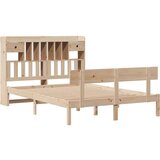 vidaXL Krevet s regalom za knjige bez madraca 140x190 cm od borovine | shoptok.hr
