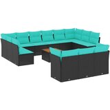  Vrtna sedežna garnitura 14-delna z blazinami črn poli ratan, (21093596) | Shoptok.si