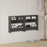  Zidni ormarići za cipele 2 kom sjajni sivi 60x18x60 cm drveni | shoptok.hr