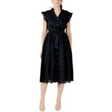 Vila Kratke obleke Vianglassi V-Neck S/L Midi 14105143 Črna | Shoptok.si