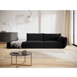 Mazzini Sofas Črna žametna sedežna garnitura desni kot 264 cm Vanda – | Shoptok.si